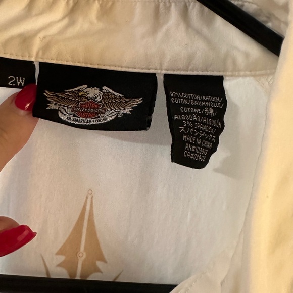 Harley-Davidson White Casual Button Down Shirt - Picture 3 of 6